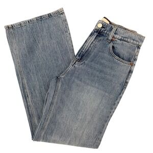 Alice Olivia Jeans Sadie Weezy Full Length Wide Leg Jeans Light Wash Womens 28